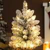 Image 3: Prelit Small Christmas Tree, Snow Flocked Tabletop Xmas Tree