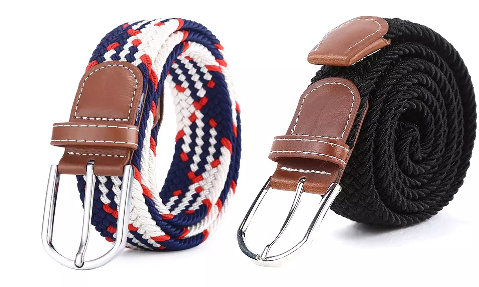 1x oder 2x geflochtener Unisex-Gürtel