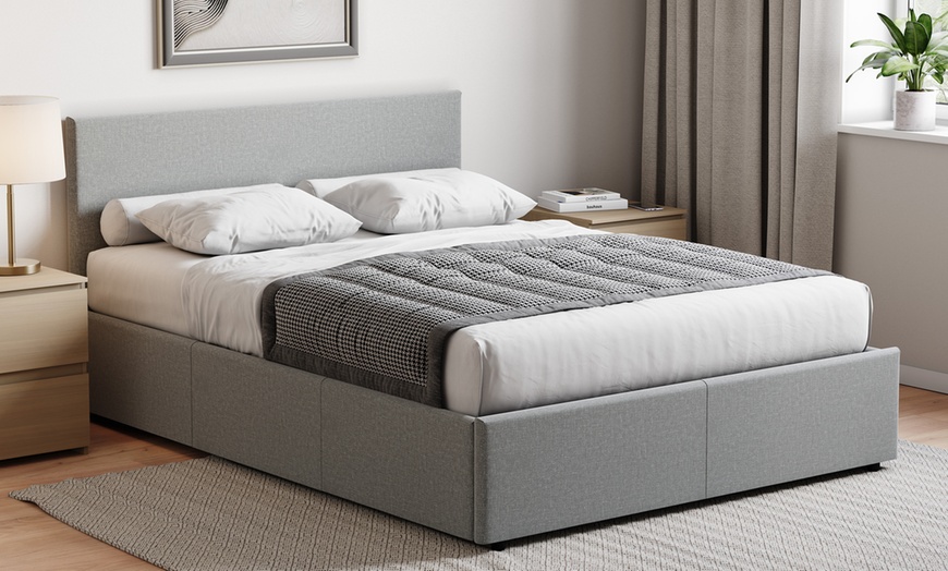 Image 3: Veronica Fabric Ottoman Bed