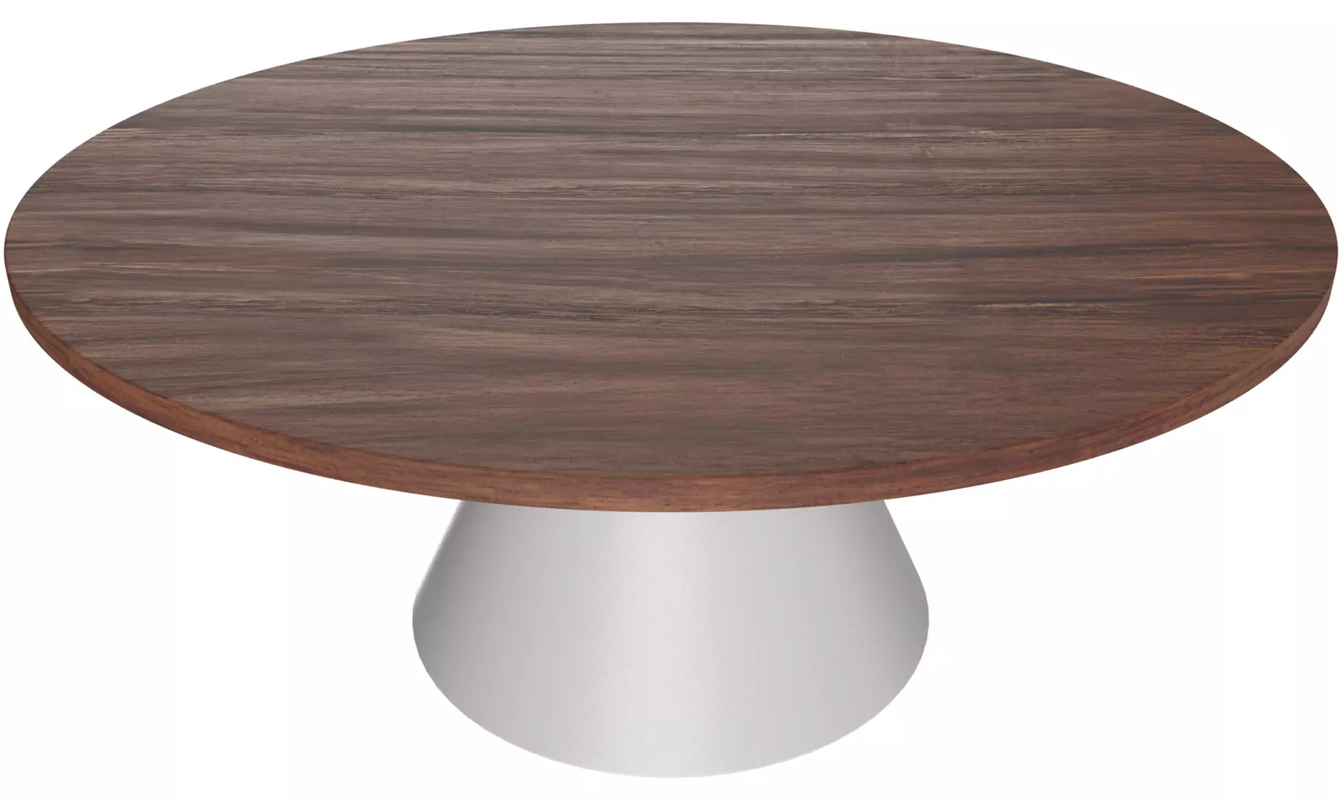 Mesa de comedor Artù en madera con base cónica de metal