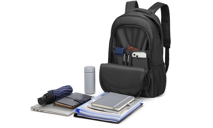 Image 5: KONO Travel Backpack Business Bag with USB Port and Laptop Compartment