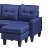 Image 11: Reversible Velvet L-Shaped Sectional Sofa with Ottoman Corner Couch