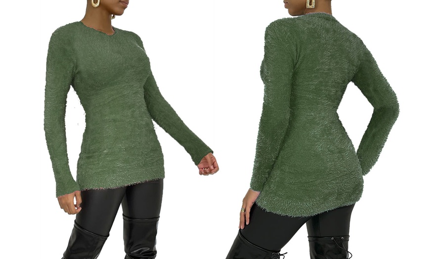 Image 6: Women's Long Sleeve Fluffy Jumper