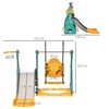 Image 7: HomCom Kids Swing and Slide Set with Basketball Hoop Slide