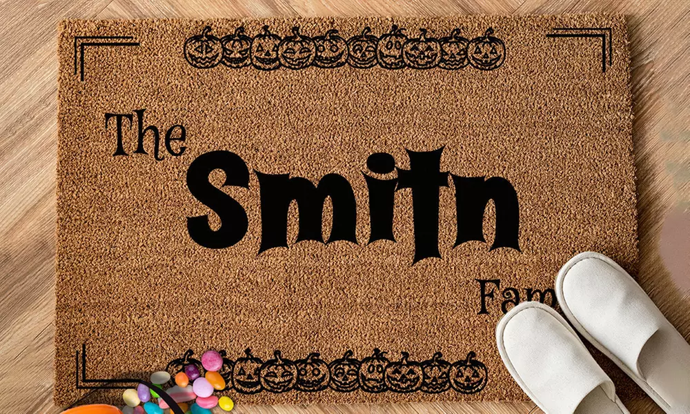 Personalisierbare Kokos-Fußmatte in Halloween-Design