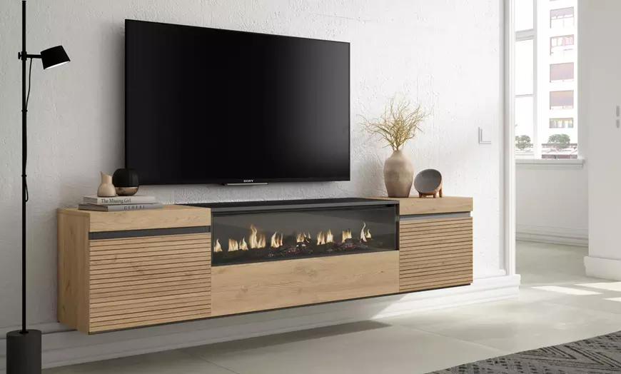 Image 1: TV-meubel met of zonder led-elektrische openhaard