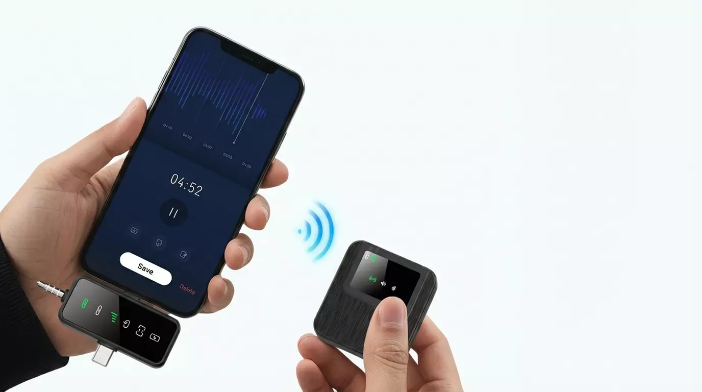 3-in-1 Professional Wireless Lavalier Microphone - Noise Cancelling Mic