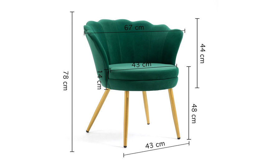 Image 50: Fluwelen schelp fauteuil