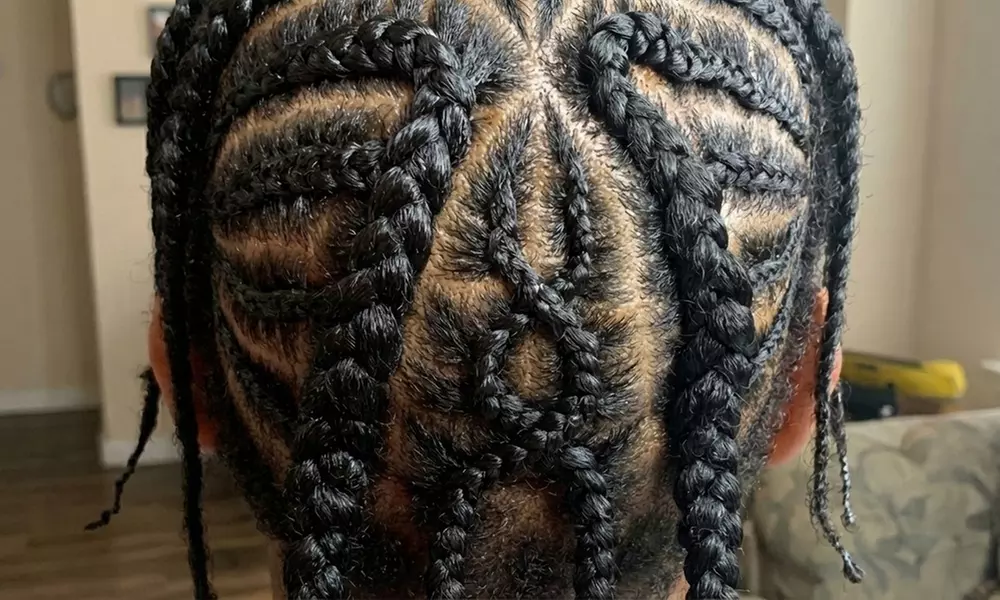Transform Your Look with Knotless Large or Men Braids No Wash Design