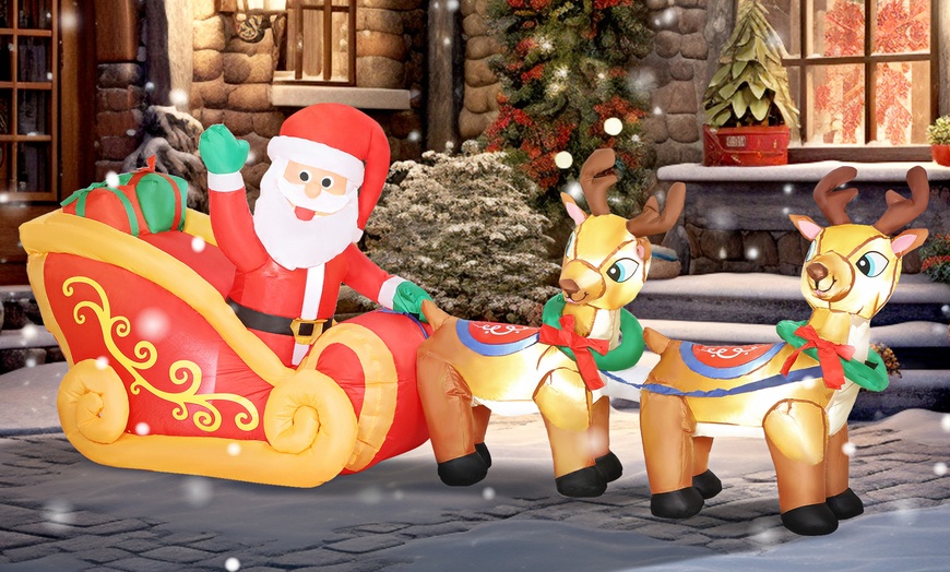 Image 2: Outsunny Inflatable Santa Christmas Decorations