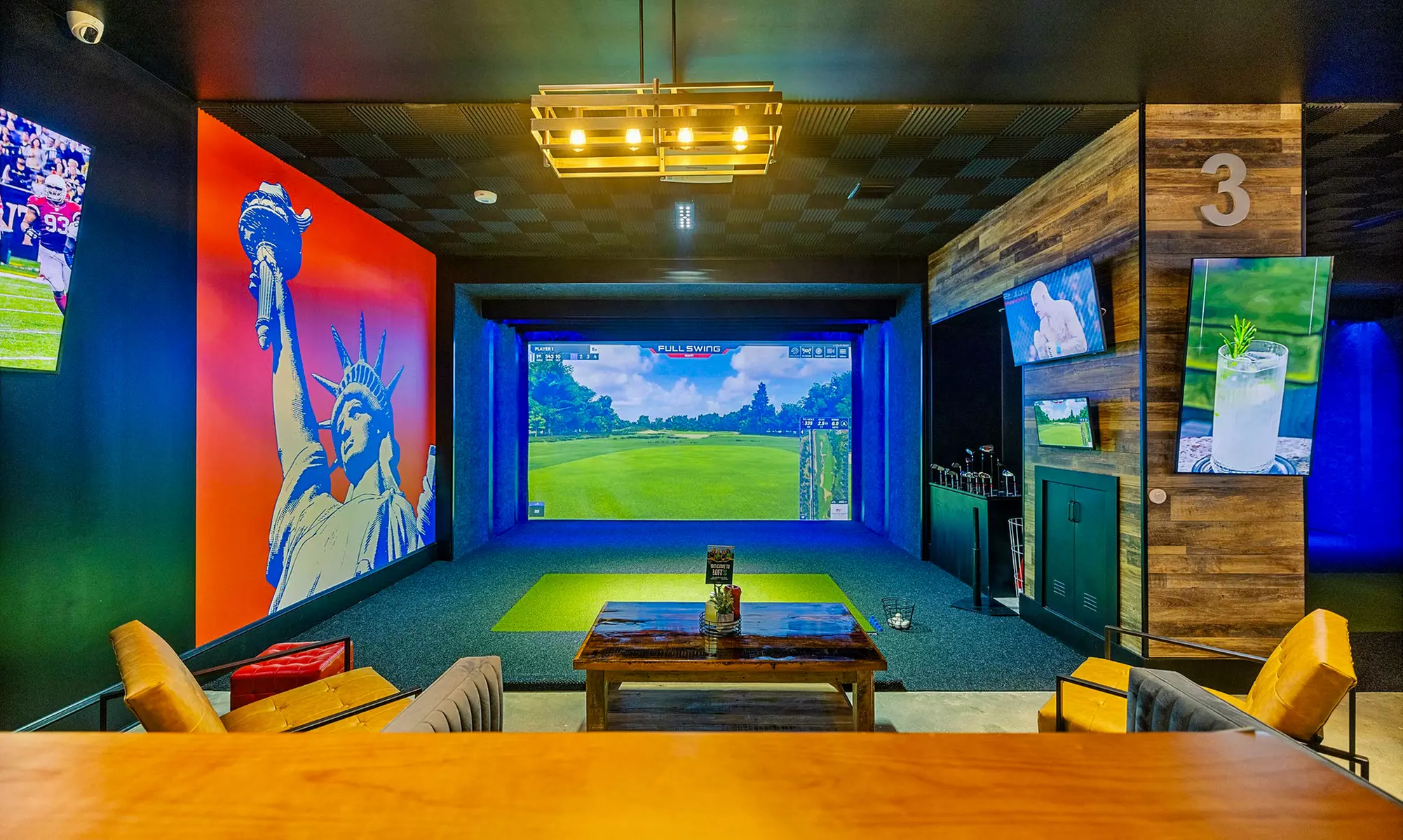 High-Tech Golf Simulator Fun for Up to 10 Players