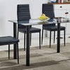 Image 1: Glass Dining Table Set with Chair Options