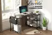 Levede Reversible L-Shaped Corner Desk with Shelving - Medium or Large in Brown - Image 2