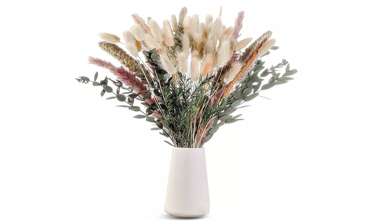 Natural Dried Flowers Pampas Grass Bunny Tails Bouquet Boho Wedding Table Decor