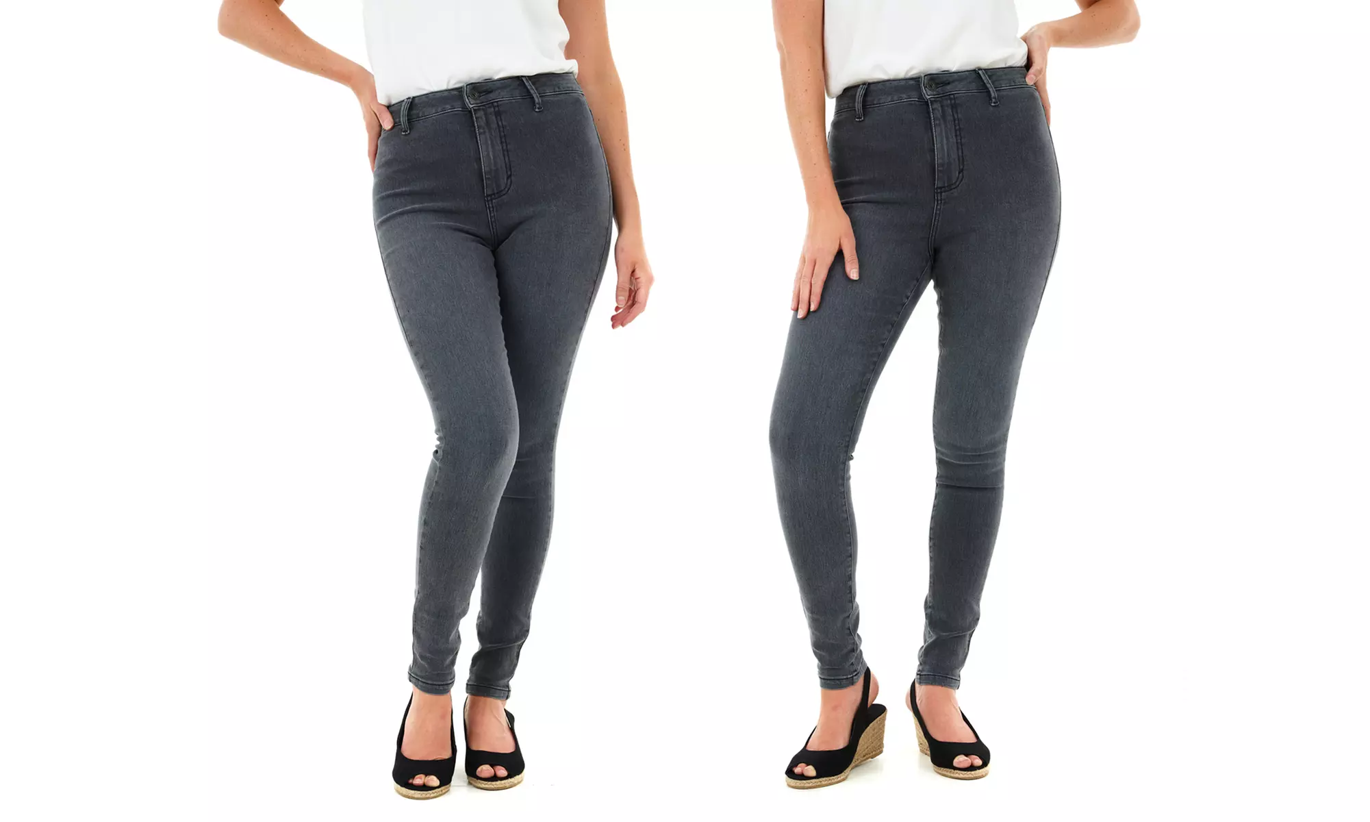 High-Waisted Skinny Fit Denim Jeans