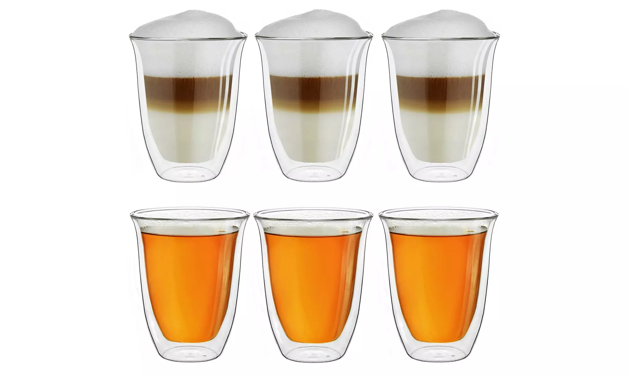 Geschenkdoos met 4 of 6 dubbelwandige glazen van het merk Creano