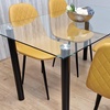 Image 10: Glass Dining Table Set with Chair Options