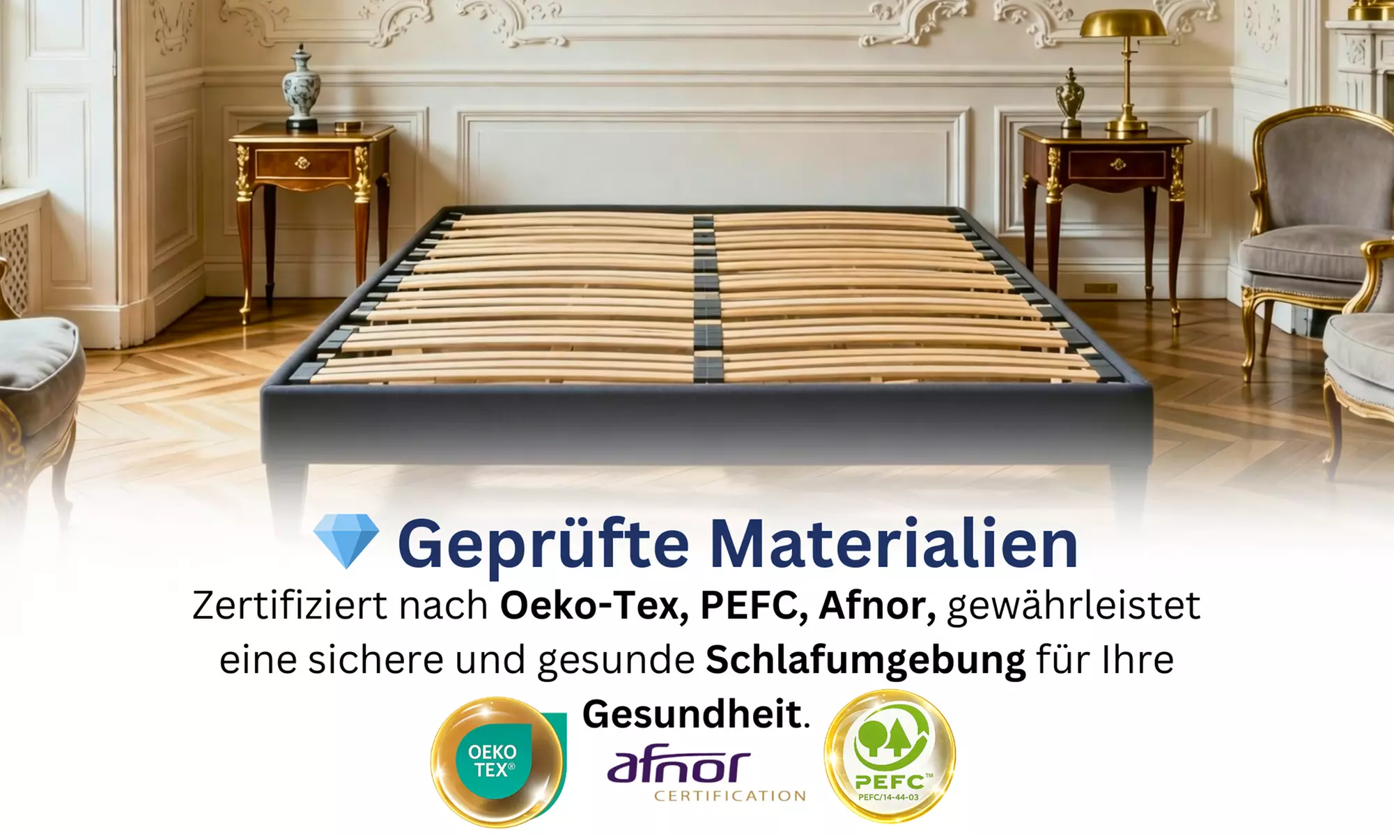 Bettgestell ANTHRA opt. mit Matratze