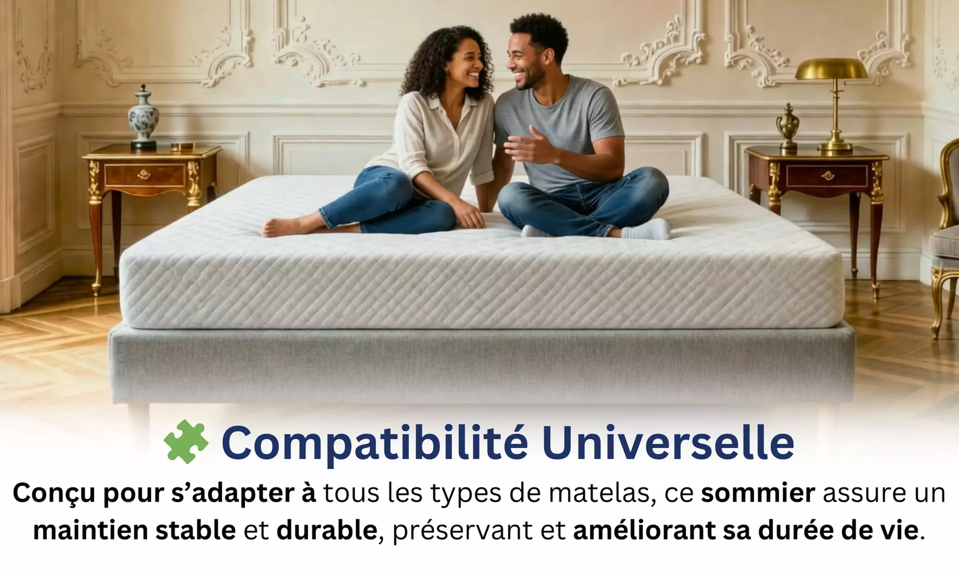 Sommier à latte dynamique, bois massif d'épicéa et de hêtre