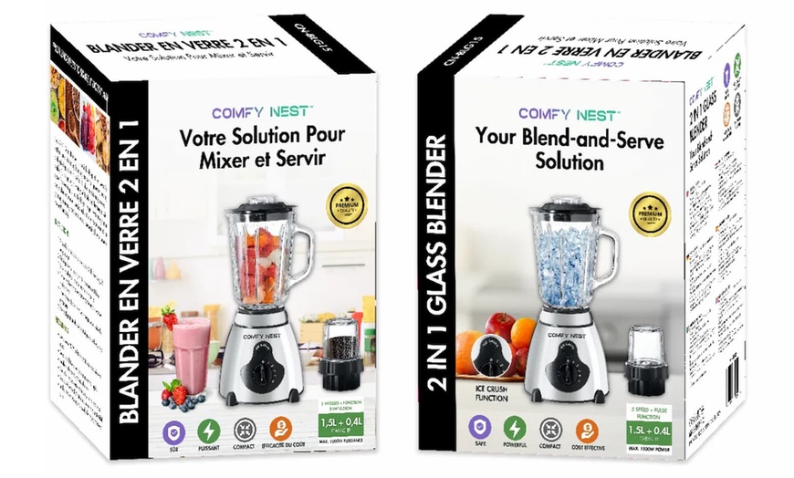 Image 5: Comfy Nest CNBLG15 2-in-1 Mixer und Zerkleinerer 800 W