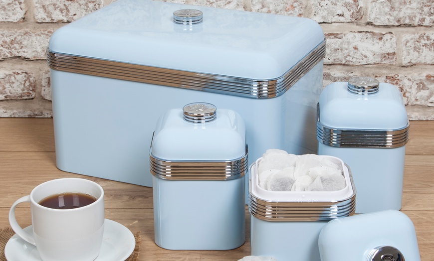 Image 4: Swan Bread Bin and Canister Set