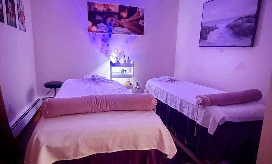 Image 9: Up to 30 Min Swedish Massage + 60 Relaxation Facial & A Glass Red Wine