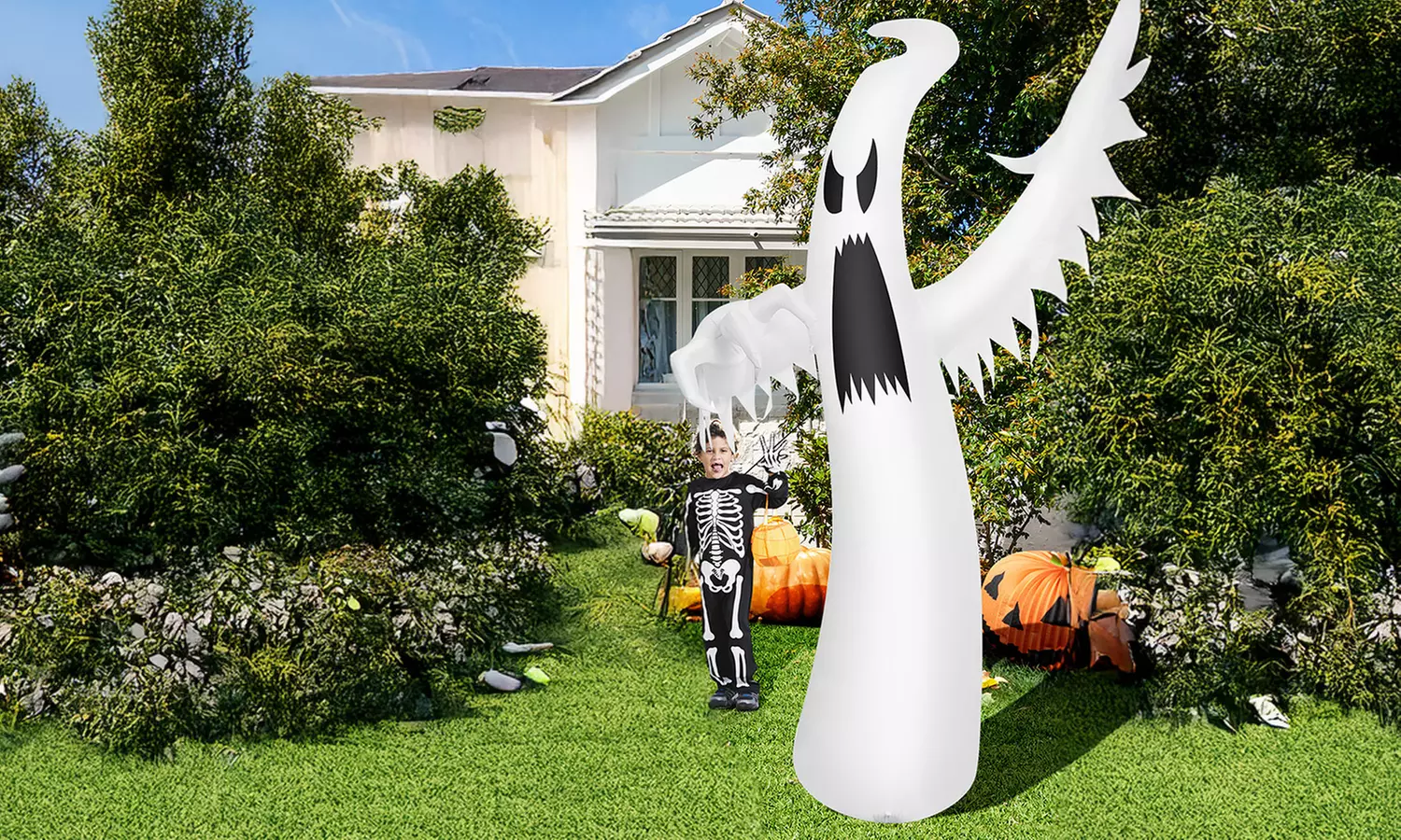 12ft Halloween Inflatable Ghost Quick Blow up LED Lights Outdoor Yard Scary