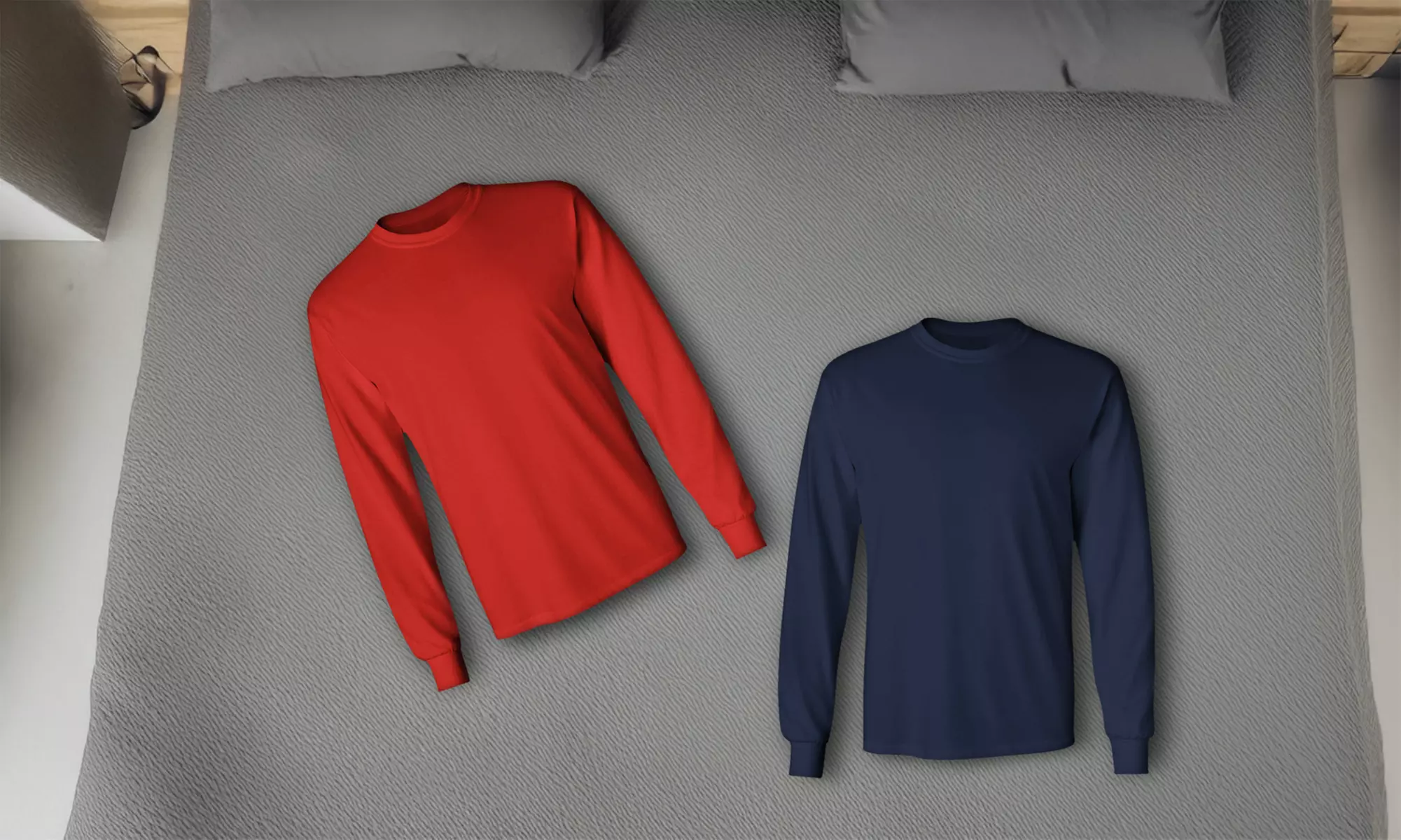 Men's Basic 100% Cotton Long Sleeve Crew Neck T-Shirt (S-3XL)