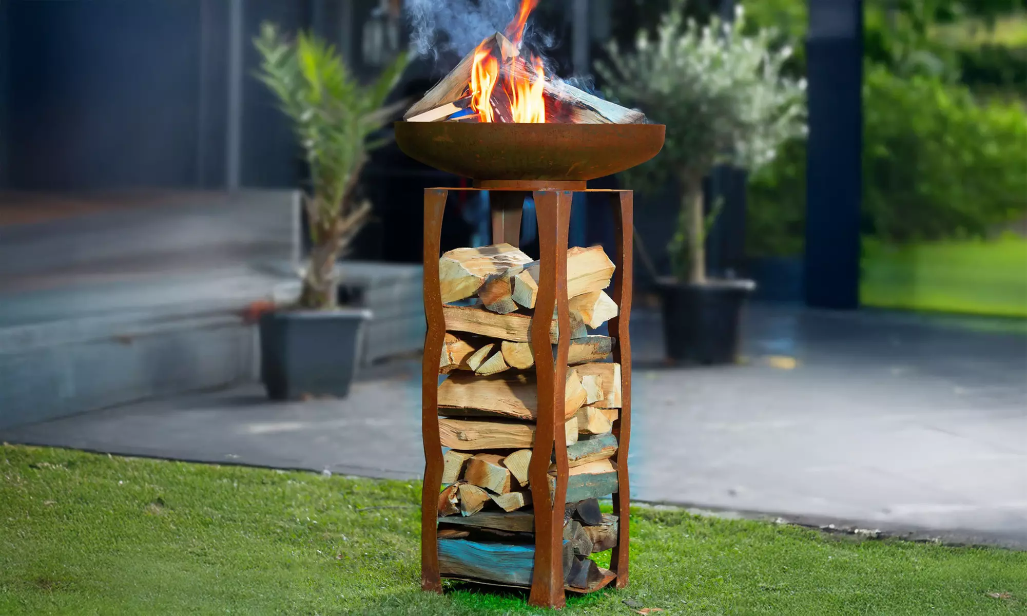 Bol de feu Frank Home Deluxe avec espace de rangement