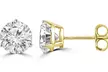 14K Yellow Gold Plated 4mm Round Cubic Zirconia Stud Earrings - Second Medium