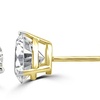 Image 2: 14K Yellow Gold Plated 4mm Round Cubic Zirconia Stud Earrings