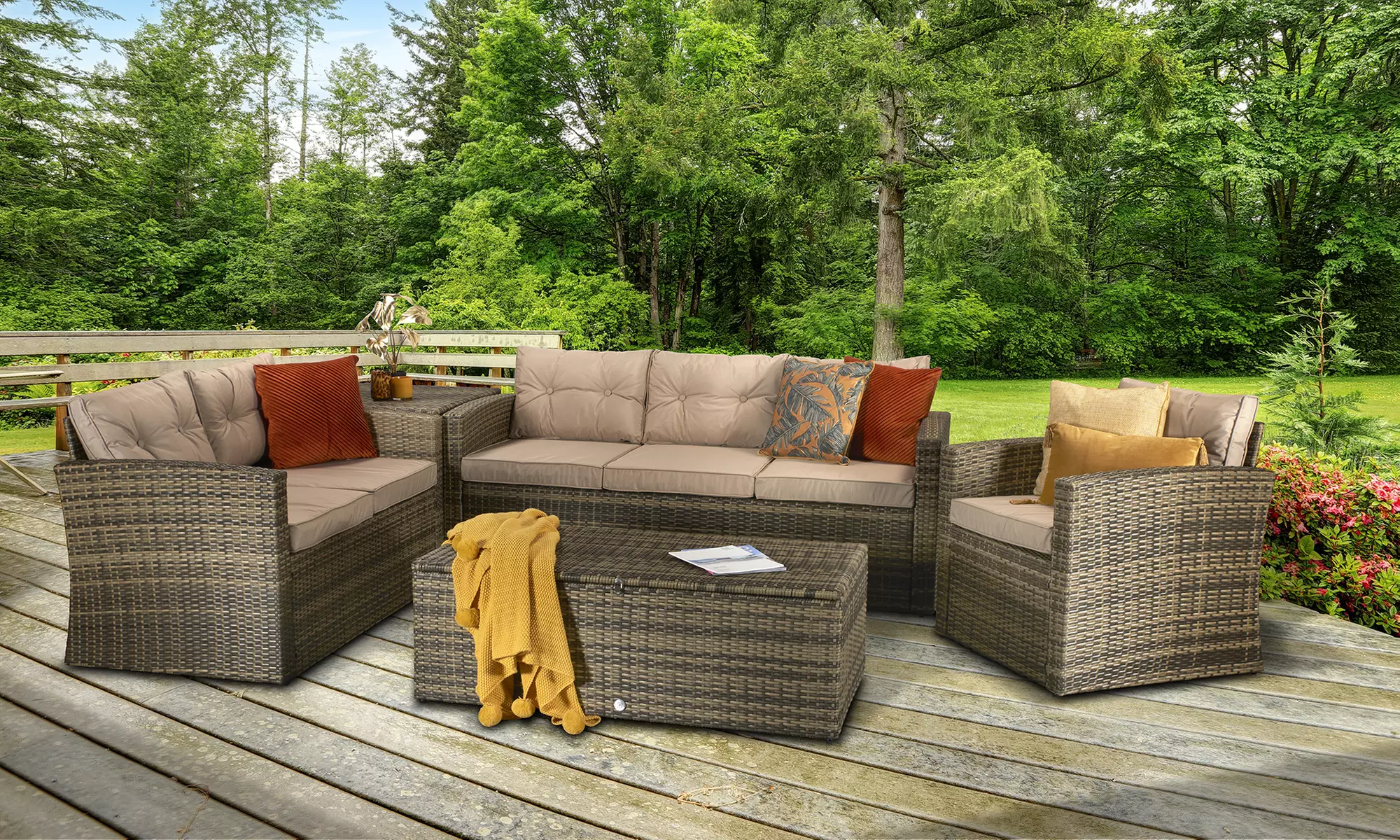 Signature Weave Houston Outdoor Sofa Set with Coffee Table