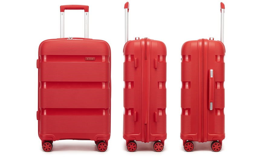 Image 22: KONO One or Four Piece Colorful PP Hard Shell Suitcase With TSA Lock