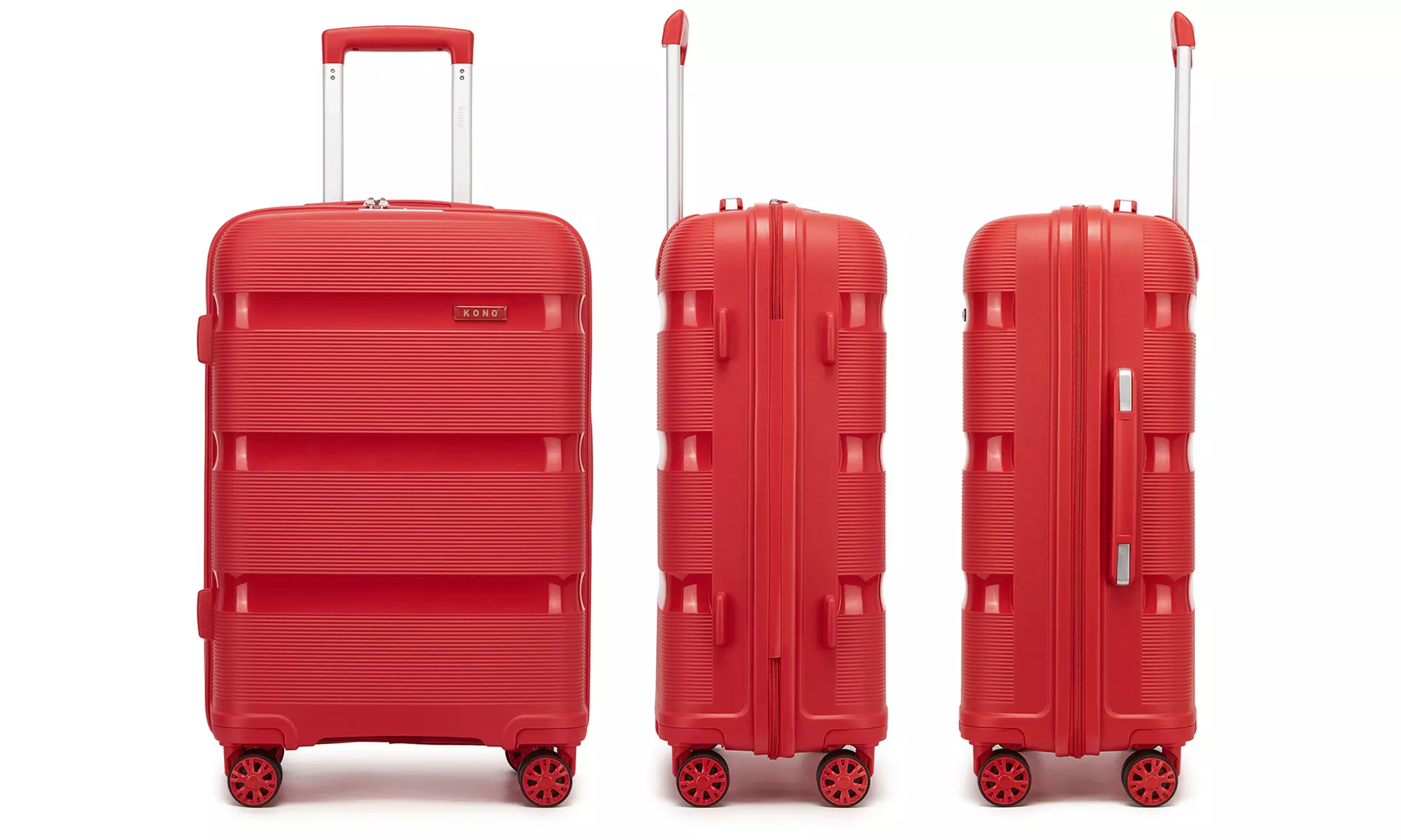 KONO One or Four Piece Colorful PP Hard Shell Suitcase With TSA Lock