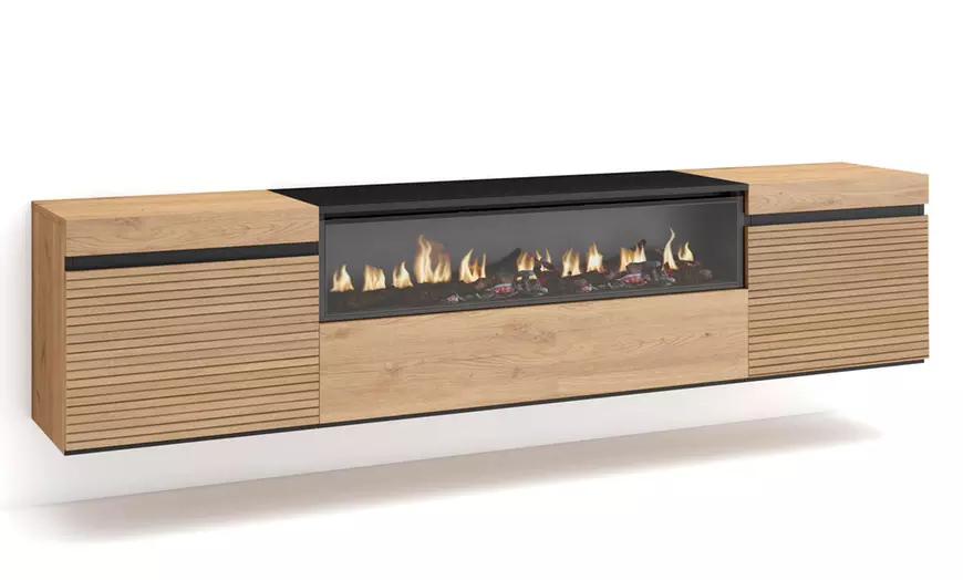 Image 2: TV-meubel met of zonder led-elektrische openhaard