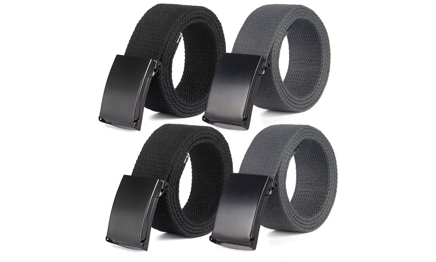 Image 3: Unisex Canvas Belt Two-Pack