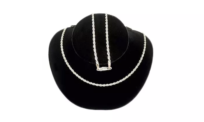 Sterling Silver Rope-Style or Love Heart Necklace at Bilin Jewellery (Up to 51% Off). Choose from Three Options. - Primary Image