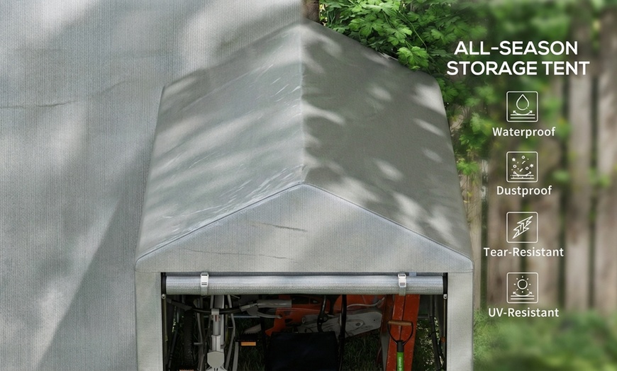 Image 12: Outsunny Portable Garden and Bike Storage Shed