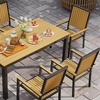 Image 4: Outsunny Six-Seater Garden Dining Set with Stackable Chairs