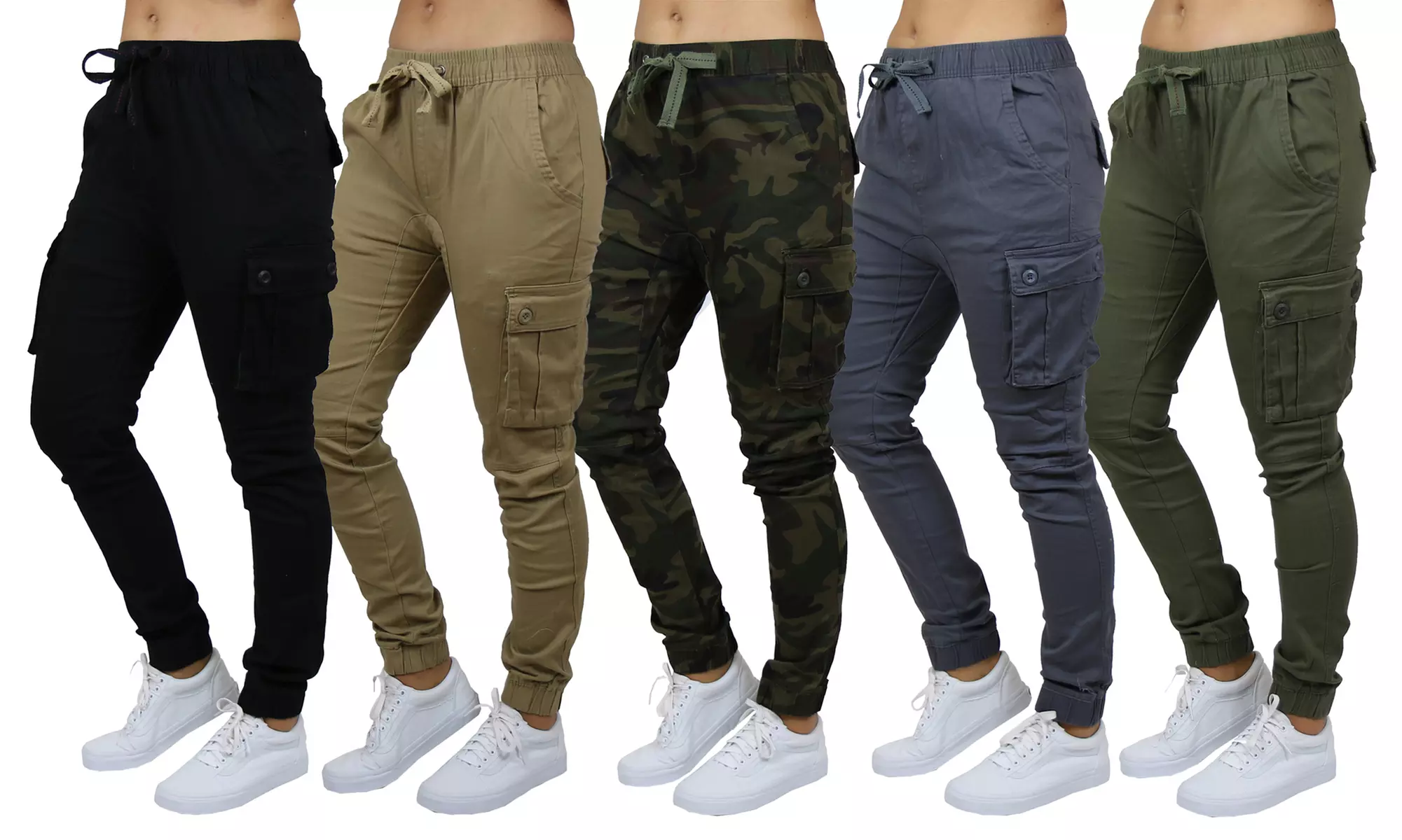 Women's Loose-Fit Cotton-Stretch Twill Cargo Joggers (S-2XL) - Primary Image