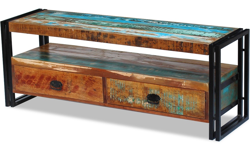 Image 9: Vida XL Reclaimed Wood TV Cabinet