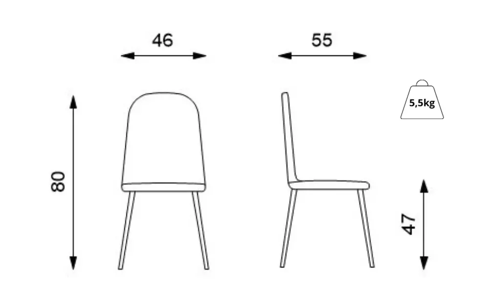 Set di 4 sedie Athena