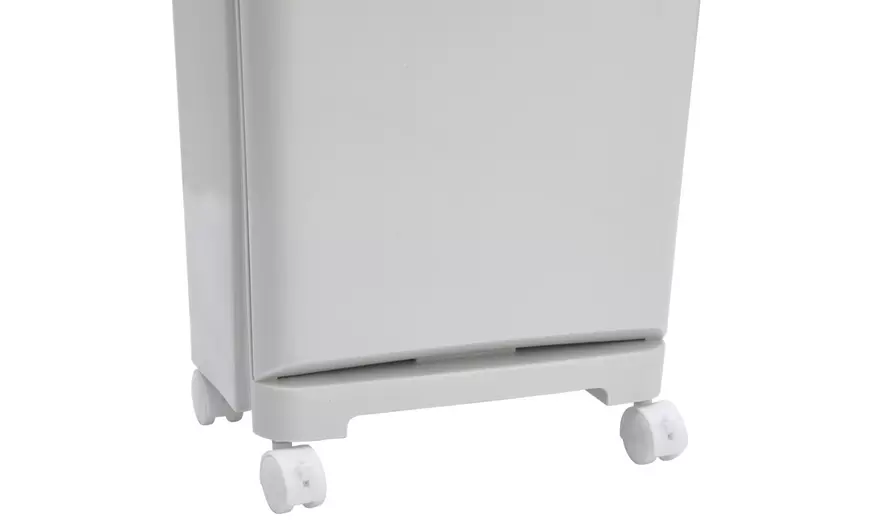 Image 10: Double-Layer Trash Can with Three Compartments and Wheels