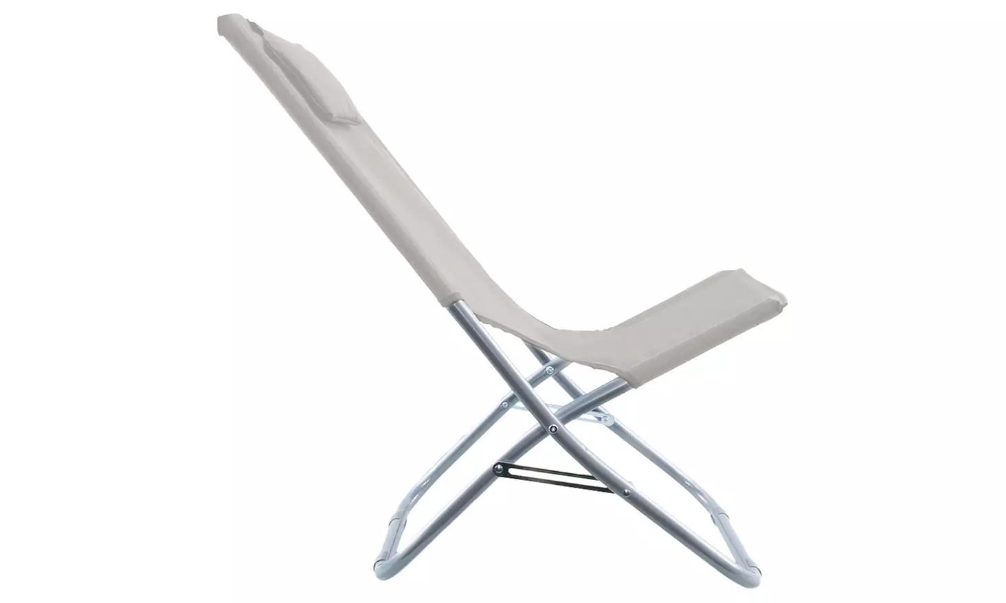 Silla plegable con asiento de tela Oxford en color beige