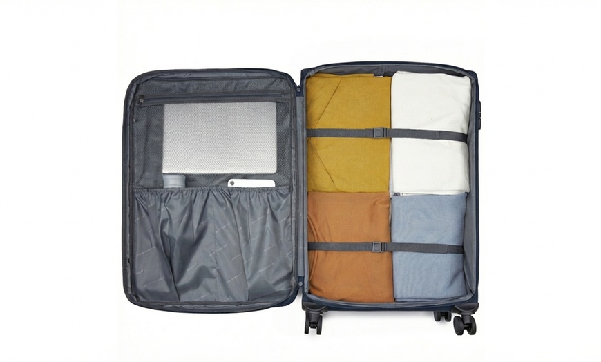 Image 5: British Traveller Expandable Softshell Suitcase