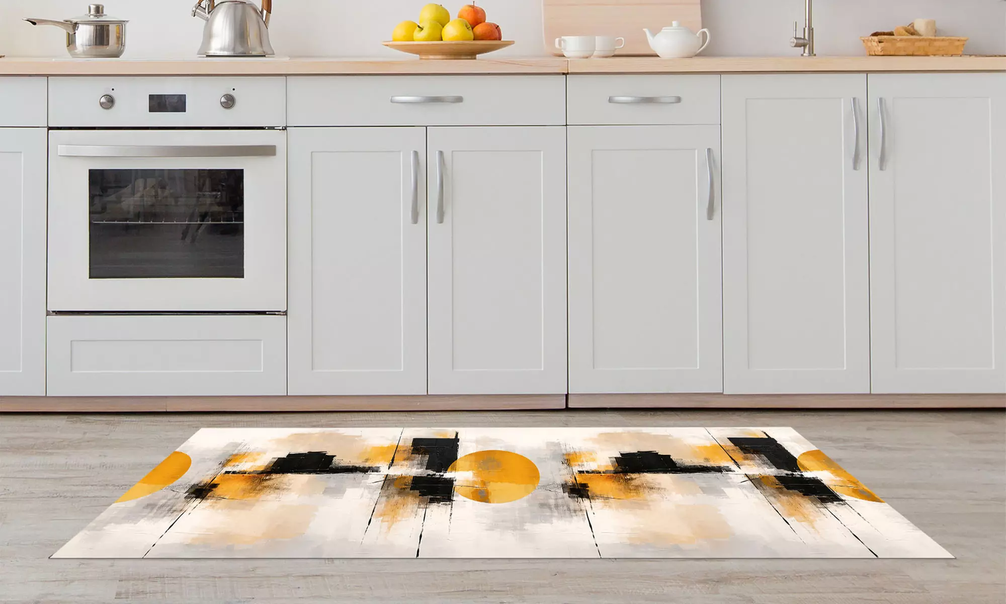 Teppich-Läufer mit abstraktem Motiv