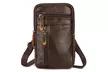 Women Men Leather Phone Pouch Belt Bag Shoulder Crossbody Waist Pack Handbag - Second Medium