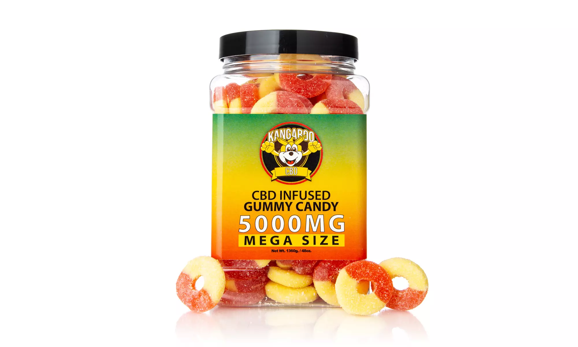 Extra Strength MEGA Size 5000MG Potent CBD Gummies from Kangaroo - 48oz