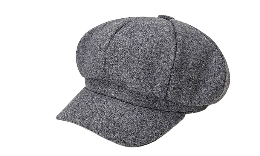 Image 10: Artist Vintage Newsboy Cabbie Peaked Beret Cap Warm Baker Boy Visor Hat Flat Cap