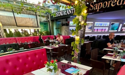 Para 2 personas: menú de paella con 2 entrantes, 1 principal de arroz, 2 postres y 1 botella de vino o 2 bebidas - Restaurante Sapore di Mare